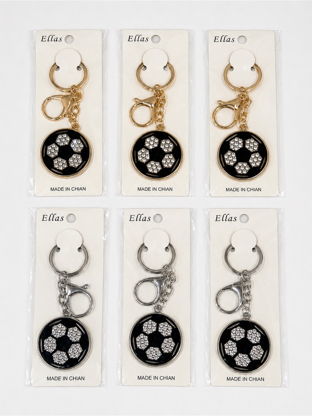6 soccer bag charms
